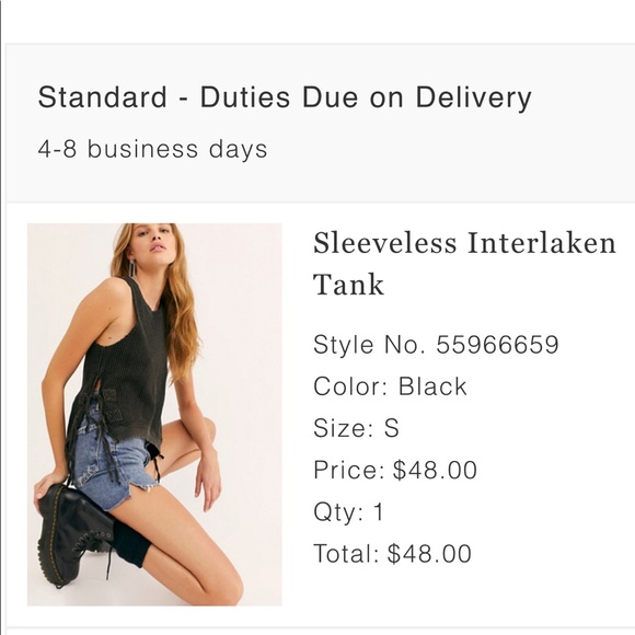 FREE PEOPLE black sleeveless interlaken tank - Picture 2 of 8